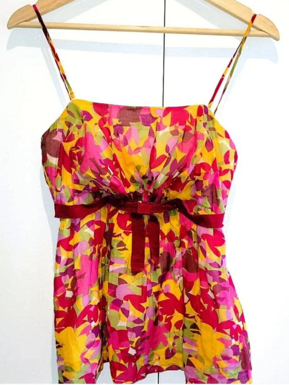Rare Vintage Y2K Ana Sui for Anthropologie Cotton and Silk Tank Top Size 4 - Picture 2 of 9